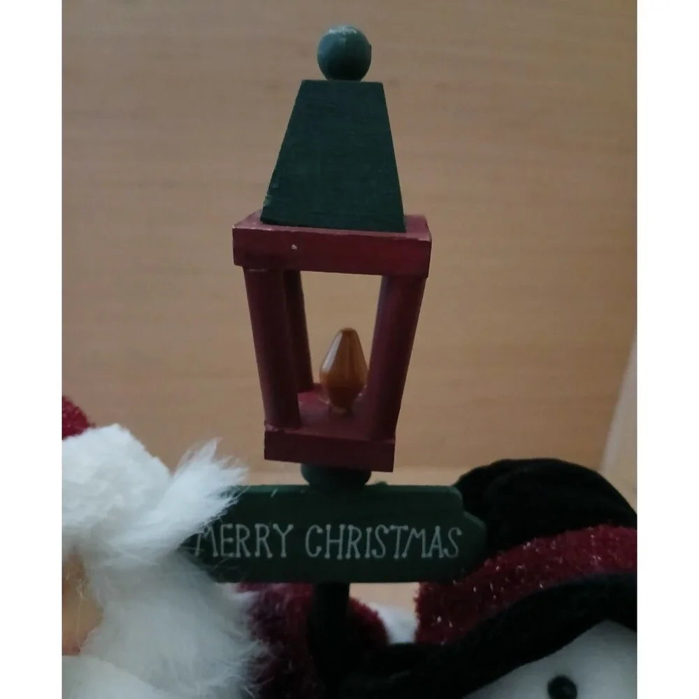 Merry Christmas Stuffed Santa Claus & Snowmen Figurines Holiday Decoration
